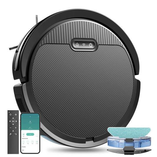 Robot Vacuum And Mop, 3 In 1 Combo Cleaner For Home With Pet Hair And Hard Floor, 5000Pa Suction, 120 Mins Run Time,Self-Charging,Super Thin Body - Holy Mango Store