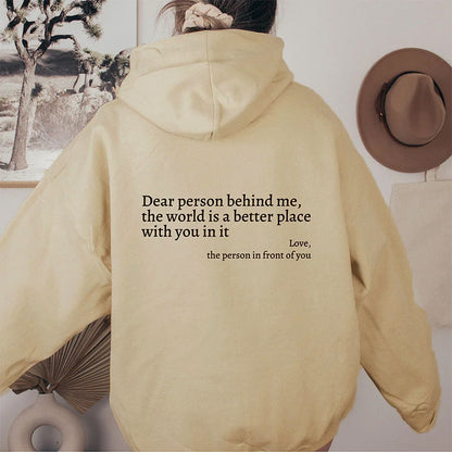 Unisex Plush Letter Hoodie – Cozy Drawstring Pullover with Kangaroo Pocket
