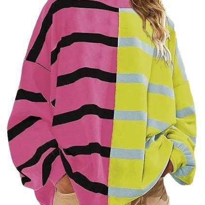 Striped Knitted Long-sleeved Sweater For Women - Holy Mango Store