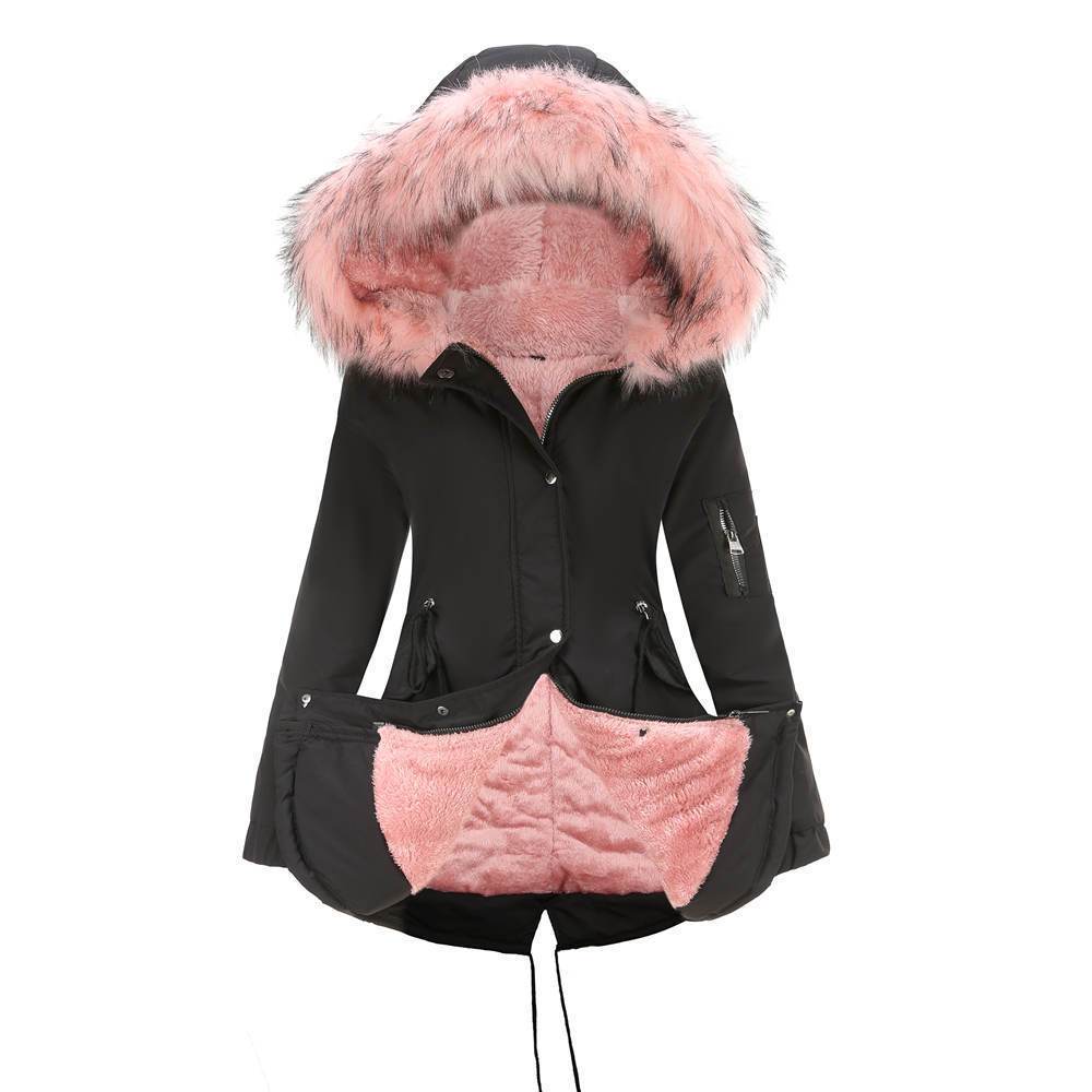 Parka Cotton-padded Coat Mid-length Hooded - Holy Mango Store