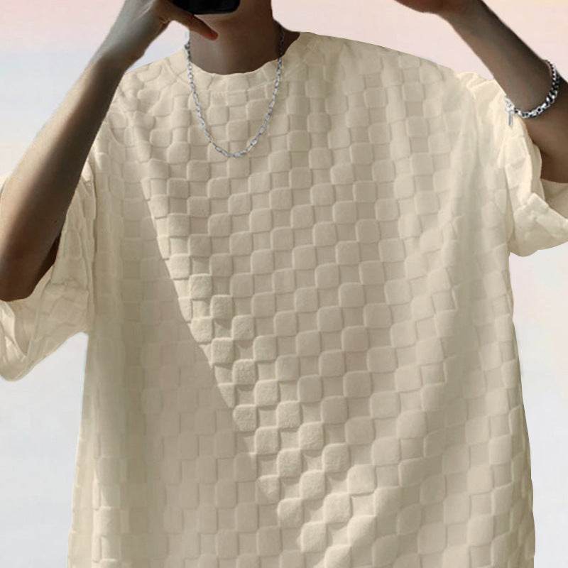 Jacquard Plaid Loose Straight Casual Shorts Suit - Holy Mango Store