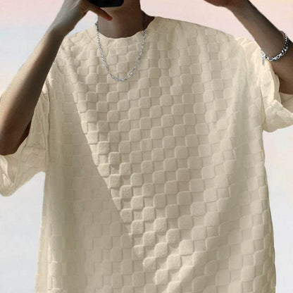 Jacquard Plaid Loose Straight Casual Shorts Suit - Holy Mango Store