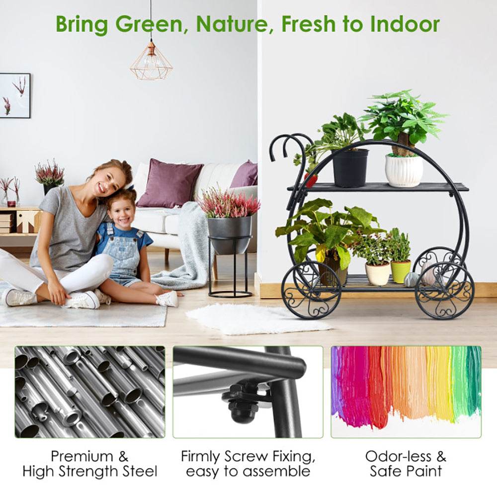 Heavy Duty Metal Flower Cart Plant Stand - Holy Mango Store