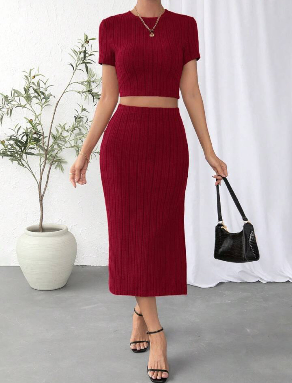 Women’s High‑Waist Slim Fit Side‑Split Suit