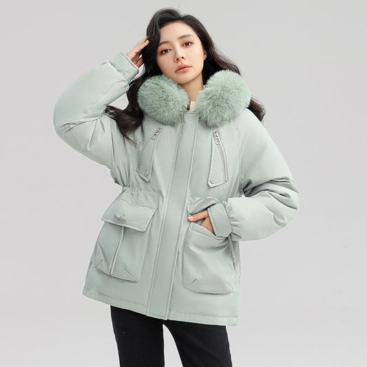 Horn Button Parka Women's Loose Coat