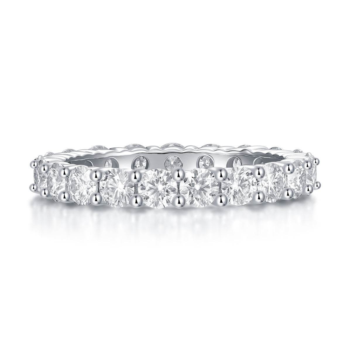 Luxury Fashion Diamond Ring, Row Diamond Ring, Moissanite Silver Ring, Jewelry - Holy Mango Store