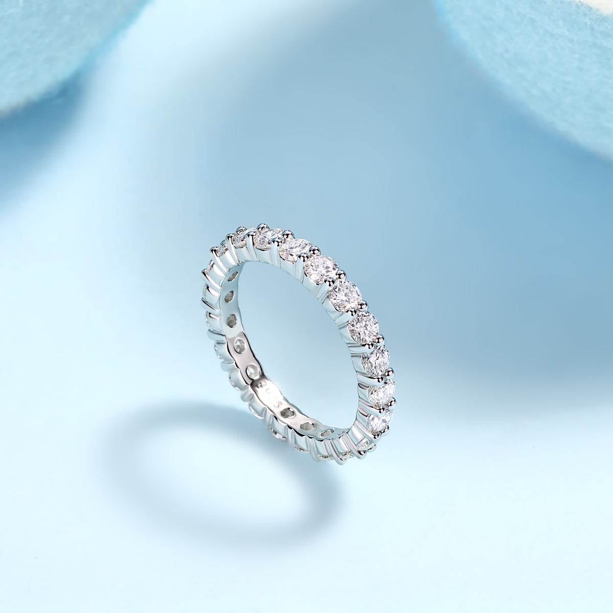 Luxury Fashion Diamond Ring, Row Diamond Ring, Moissanite Silver Ring, Jewelry - Holy Mango Store