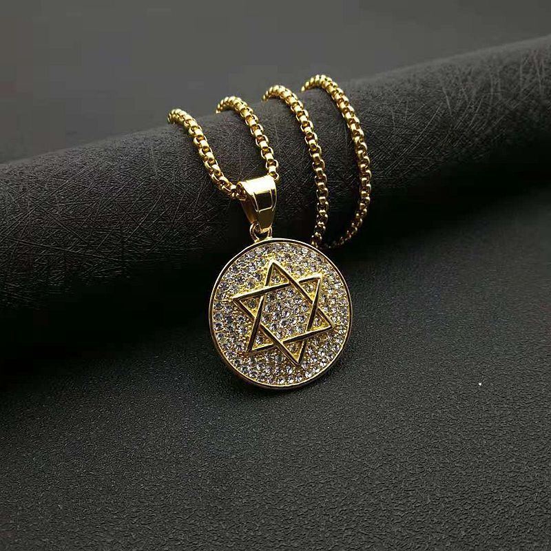 Six-Star Stainless Steel Pendant Necklace