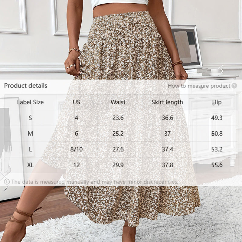 Boho Bloom Maxi Skirt – Floral A-Line With Elastic Waist