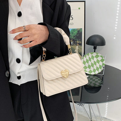 Love Metal Chain Shoulder Bag – Chic Small Square Handbag