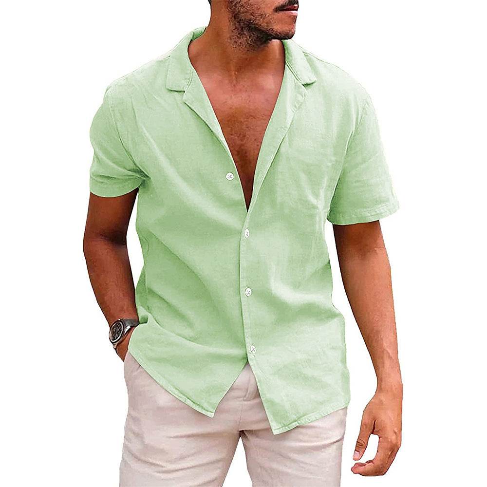 Men's Tops Casual Button Down Shirt Short Sleeve Beach Shirt Summer Mens Clothing - Holy Mango Store