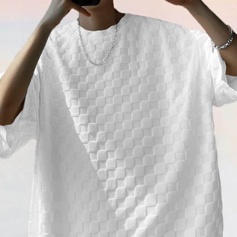 Jacquard Plaid Loose Straight Casual Shorts Suit - Holy Mango Store