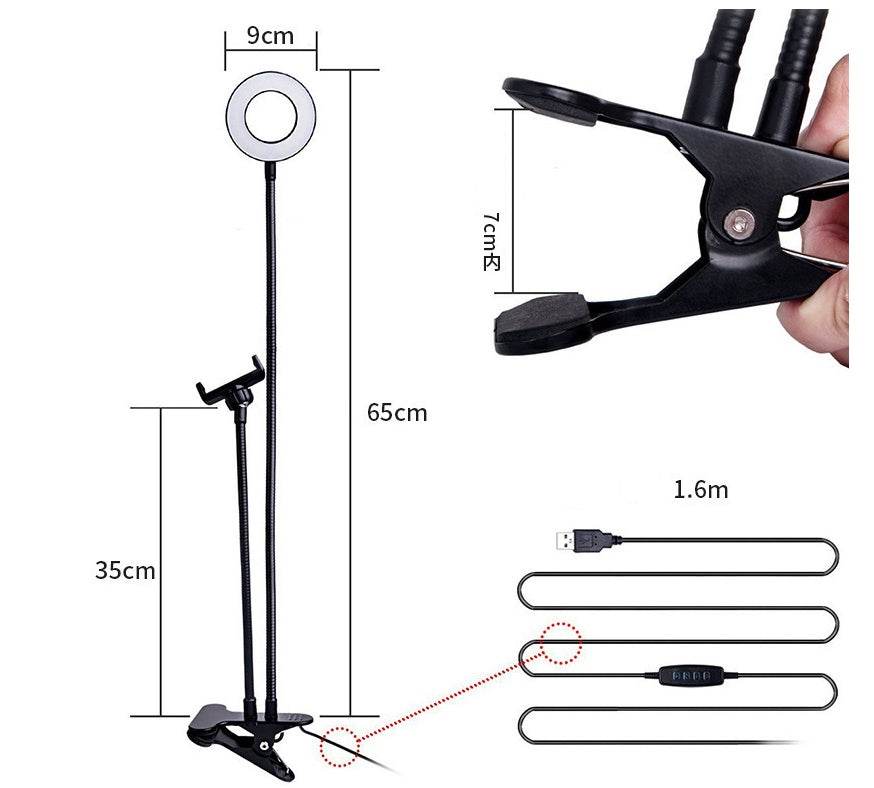 LED Selfie Ring Light for Live Adjustable Makeup Light-8cm Stand - Holy Mango Store