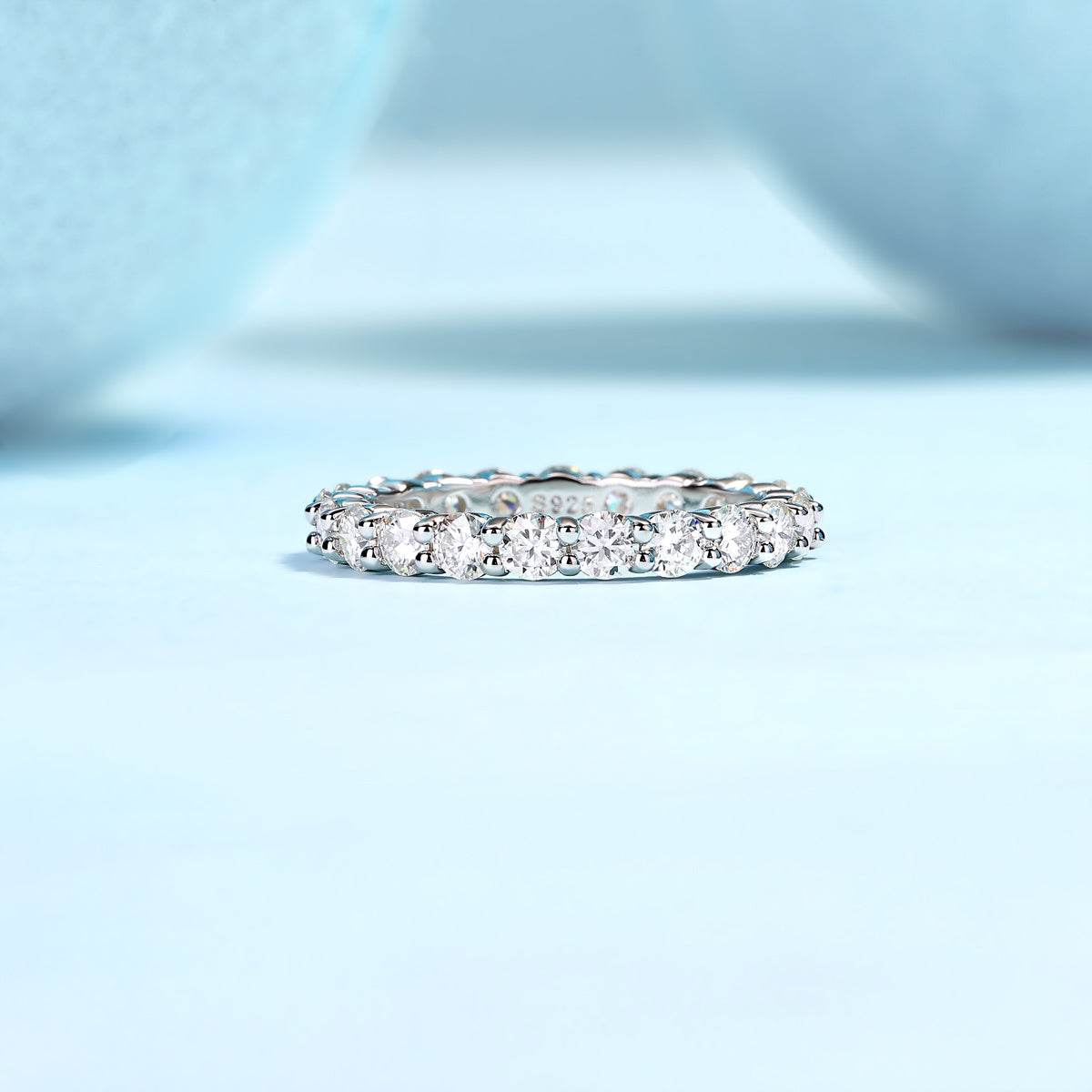 Luxury Fashion Diamond Ring, Row Diamond Ring, Moissanite Silver Ring, Jewelry - Holy Mango Store