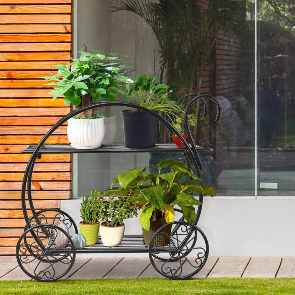 Heavy Duty Metal Flower Cart Plant Stand - Holy Mango Store