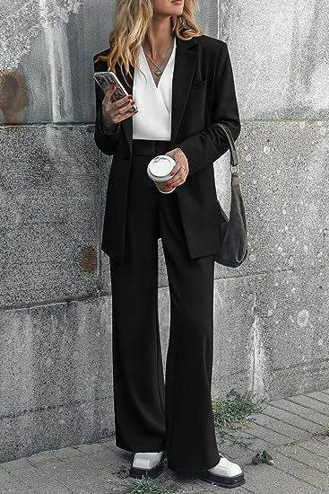 Women's Fashion Casual Solid Color Coat Trousers Suit - Holy Mango Store