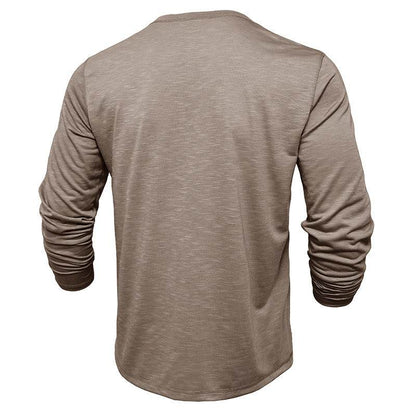 Men's Long-sleeved Henry Collar T-shirt - Holy Mango Store