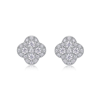 Fragrance Luxury Fashion Diamond Earrings Stud Inlaid With Mosan Diamond Silver Jewelry - Holy Mango Store