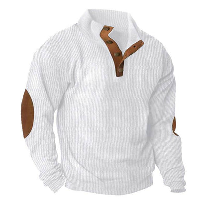 Corduroy Casual Stand Collar Long-sleeved Sweater - Holy Mango Store