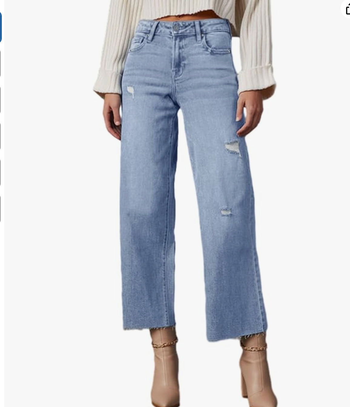 Women's High-Waisted Loose Fit Denim Jeans