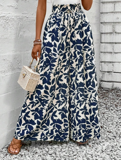 Women's Boho High Waist Wide Leg Floral Pants