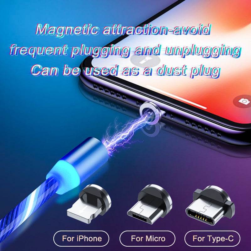 Magnetic Charging Cable Streamer Fast Charging Cable Lighting Micro USB Cable LED Magnet Charger Type-C Cable - Holy Mango Store