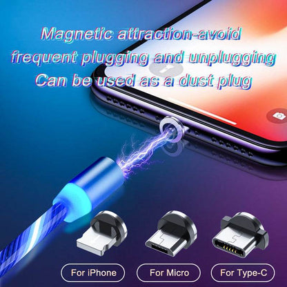 Magnetic Charging Cable Streamer Fast Charging Cable Lighting Micro USB Cable LED Magnet Charger Type-C Cable - Holy Mango Store