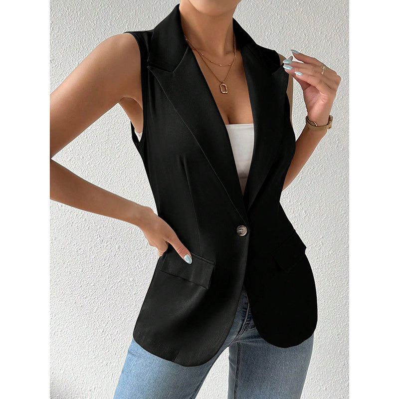 Women's Sleeveless Vest Blazer