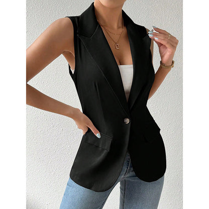 Women's Sleeveless Vest Blazer