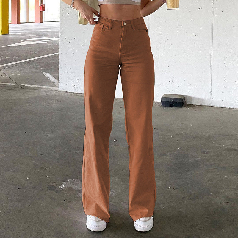 Spice Girl High Waist Bell Bottom Jeans – Slim Fit Street Style Denim