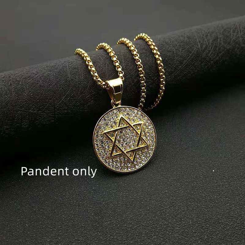 Six-Star Stainless Steel Pendant Necklace