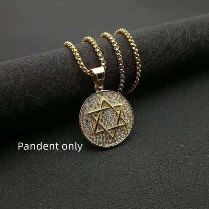 Six-Star Stainless Steel Pendant Necklace