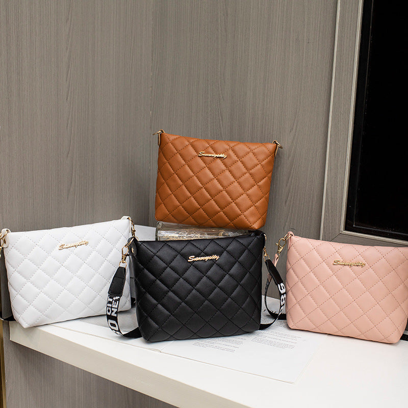 Women’s Quilted Chain Crossbody Bag – Stylish Diamond-Stitch Bucket Purse