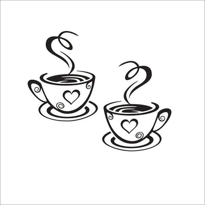 Cup Coffee Removable Wall Sticker Decorative Painting - Holy Mango Store