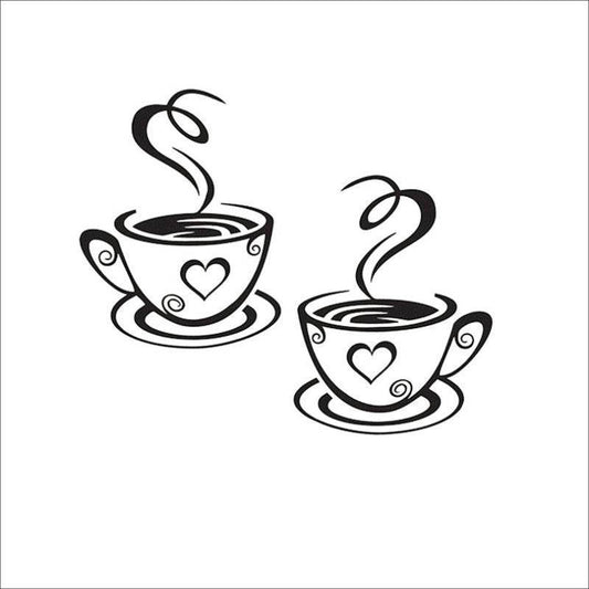 Cup Coffee Removable Wall Sticker Decorative Painting - Holy Mango Store