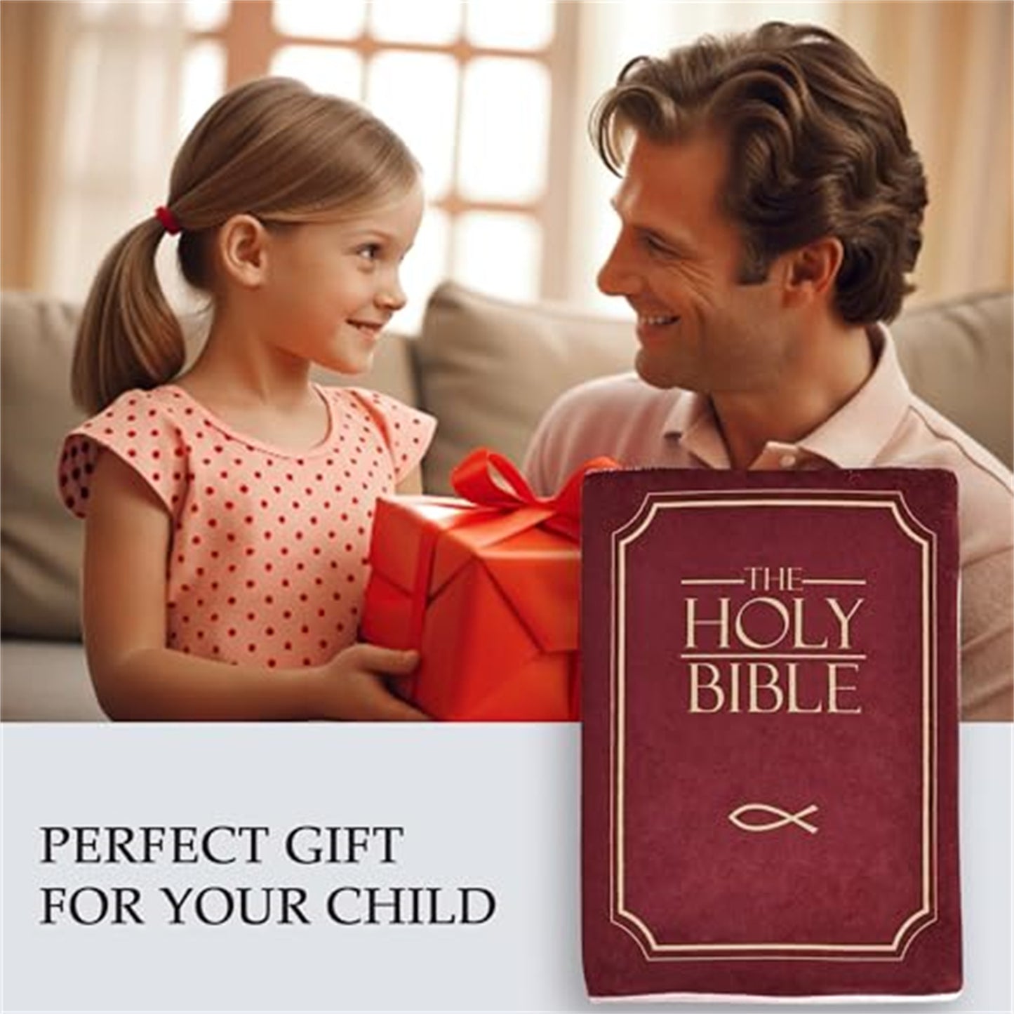 “Holy Bible” Memory-Soft Plush Pillow – Faith-Inspired Kids’ Comfort Plush