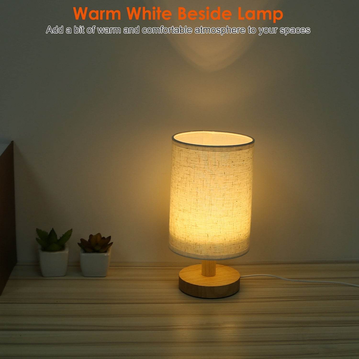 Warm White Bedside Lamp USB Plug Modern Bedroom Lamp - Holy Mango Store