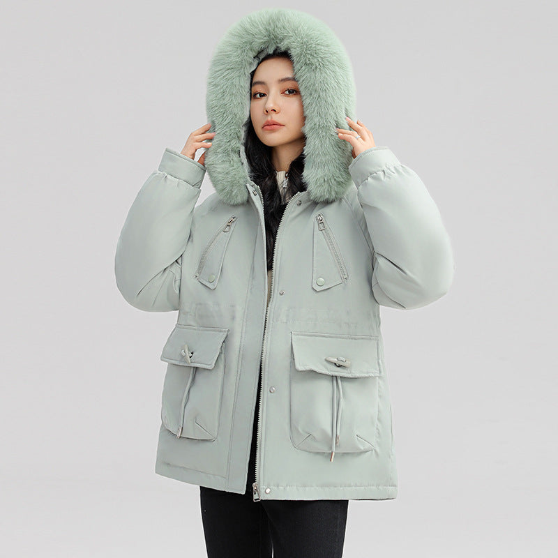 Horn Button Parka Women's Loose Coat