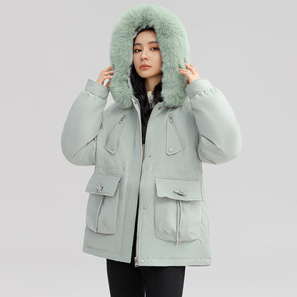 Horn Button Parka Women's Loose Coat