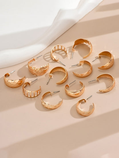 Liquid Metal Fusion Prism Stud Earrings – 14K Gold & Silver Set
