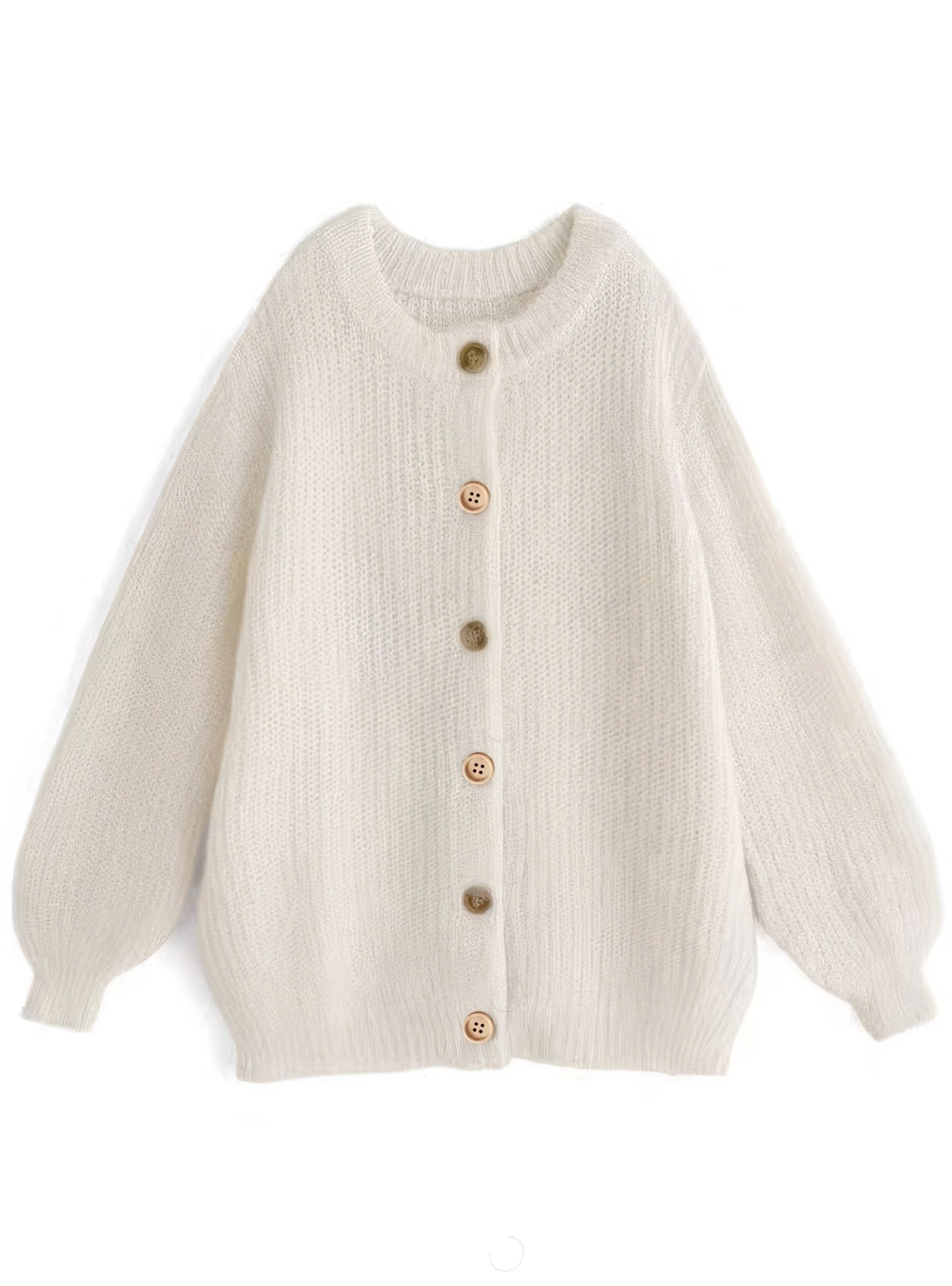 Women’s Oversized Cardigan – Faux Cashmere Knit with Gold Trim