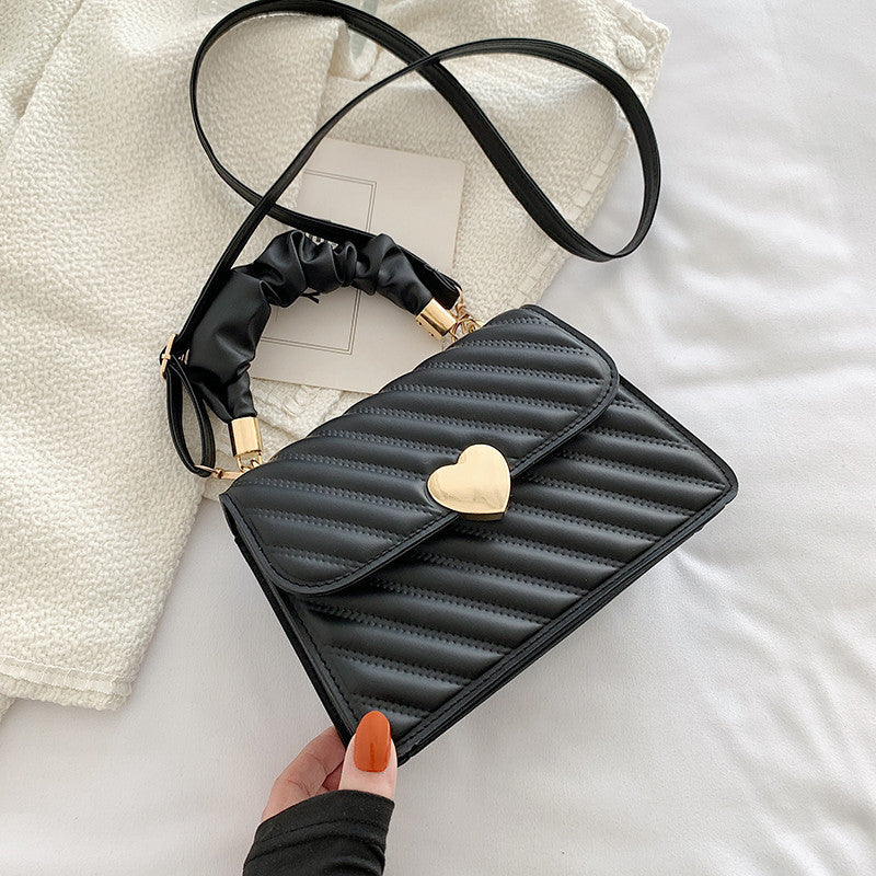 Love Metal Chain Shoulder Bag – Chic Small Square Handbag