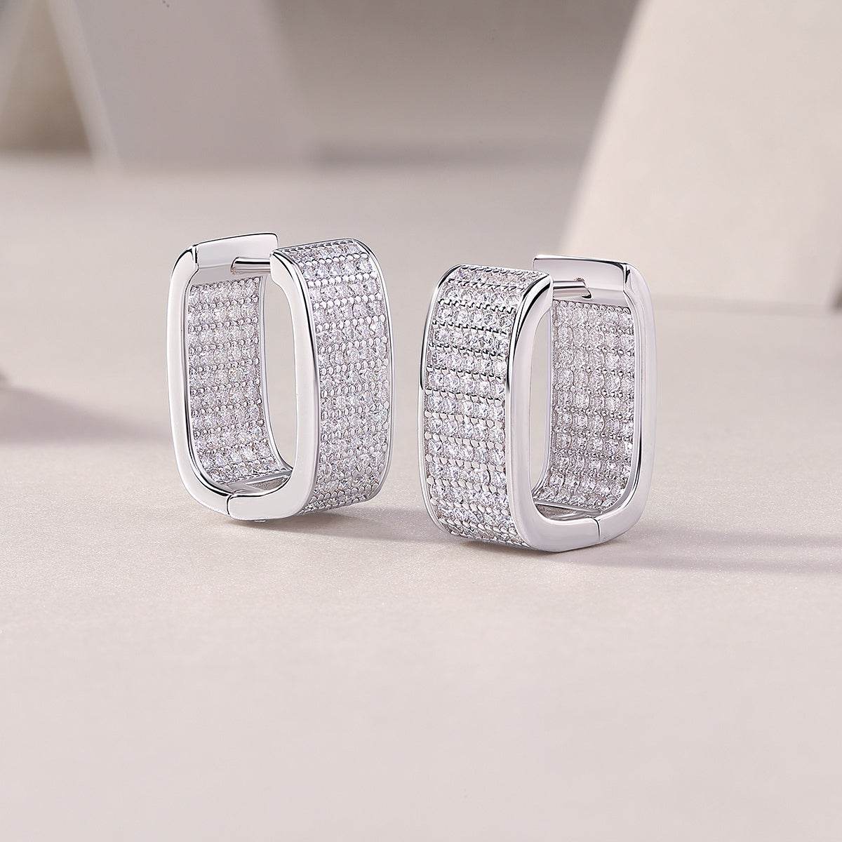 Star Light Luxury Fashion Diamond Earrings Stud Set With Mosan Diamond Silver Jewelry - Holy Mango Store