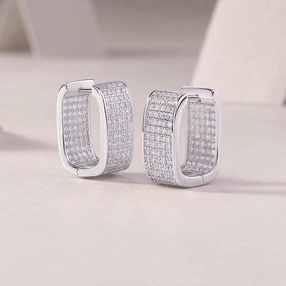Star Light Luxury Fashion Diamond Earrings Stud Set With Mosan Diamond Silver Jewelry - Holy Mango Store