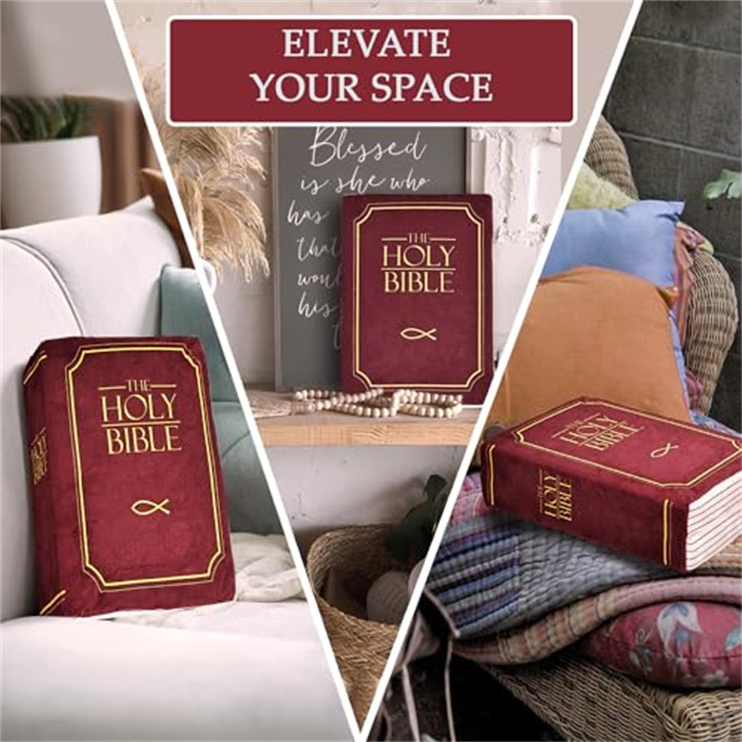 “Holy Bible” Memory-Soft Plush Pillow – Faith-Inspired Kids’ Comfort Plush