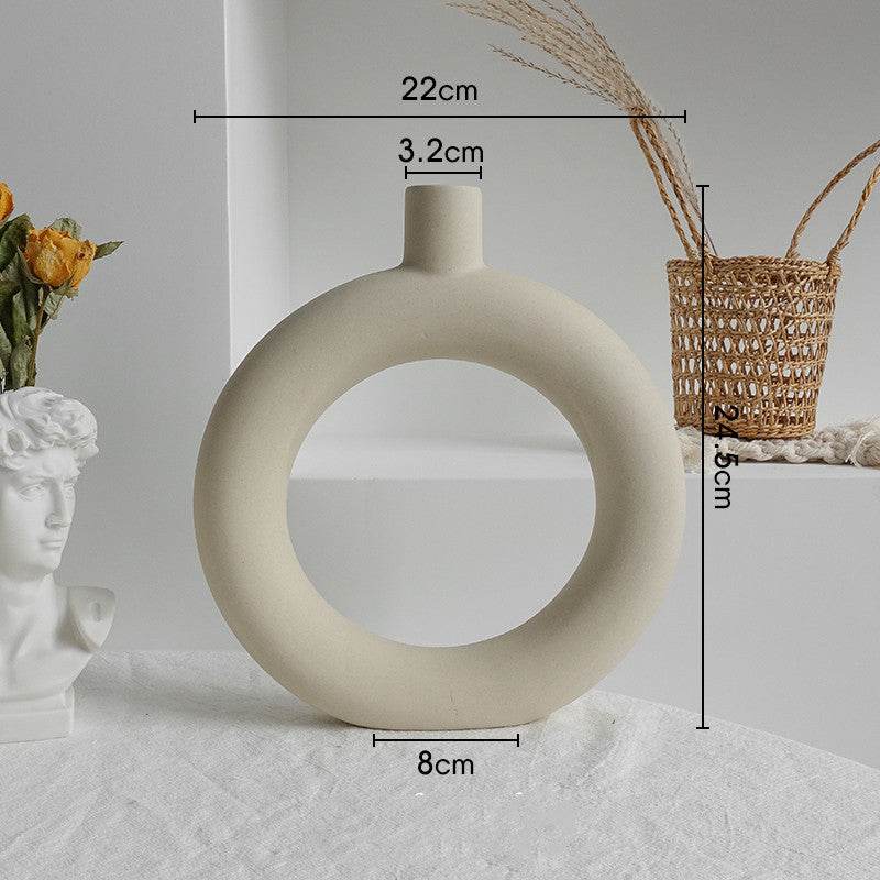 Simplicity Ceramic Vase Dry Flower Arrangement Home Decoration Ornament Living Room Display Art Vases - Holy Mango Store