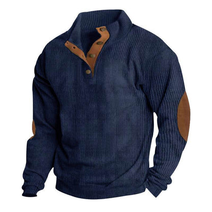 Corduroy Casual Stand Collar Long-sleeved Sweater - Holy Mango Store