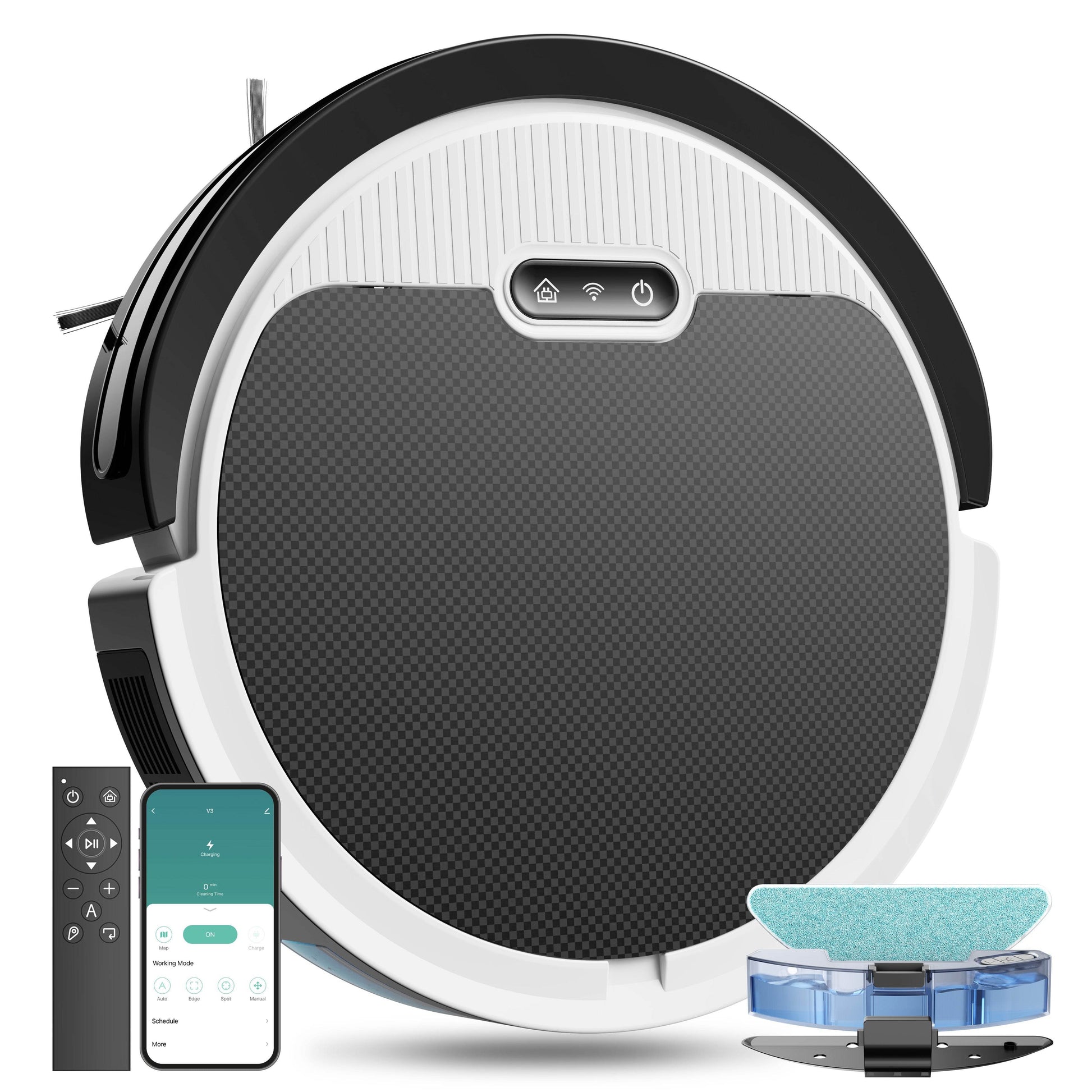 Robot Vacuum And Mop, 3 In 1 Combo Cleaner For Home With Pet Hair And Hard Floor, 5000Pa Suction, 120 Mins Run Time,Self-Charging,Super Thin Body - Holy Mango Store