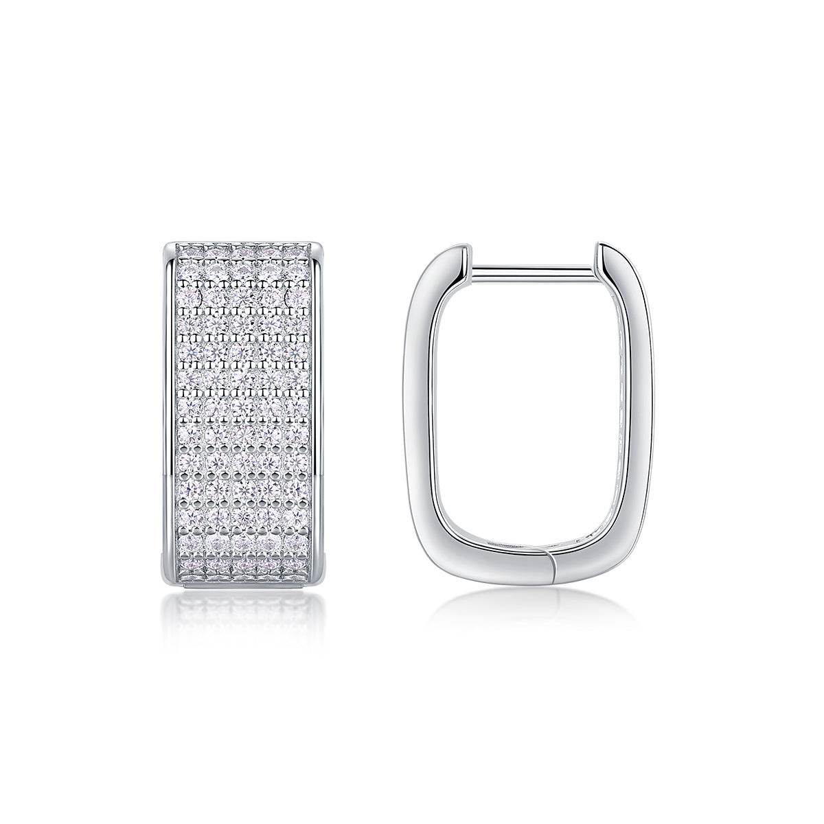 Star Light Luxury Fashion Diamond Earrings Stud Set With Mosan Diamond Silver Jewelry - Holy Mango Store