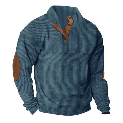 Corduroy Casual Stand Collar Long-sleeved Sweater - Holy Mango Store